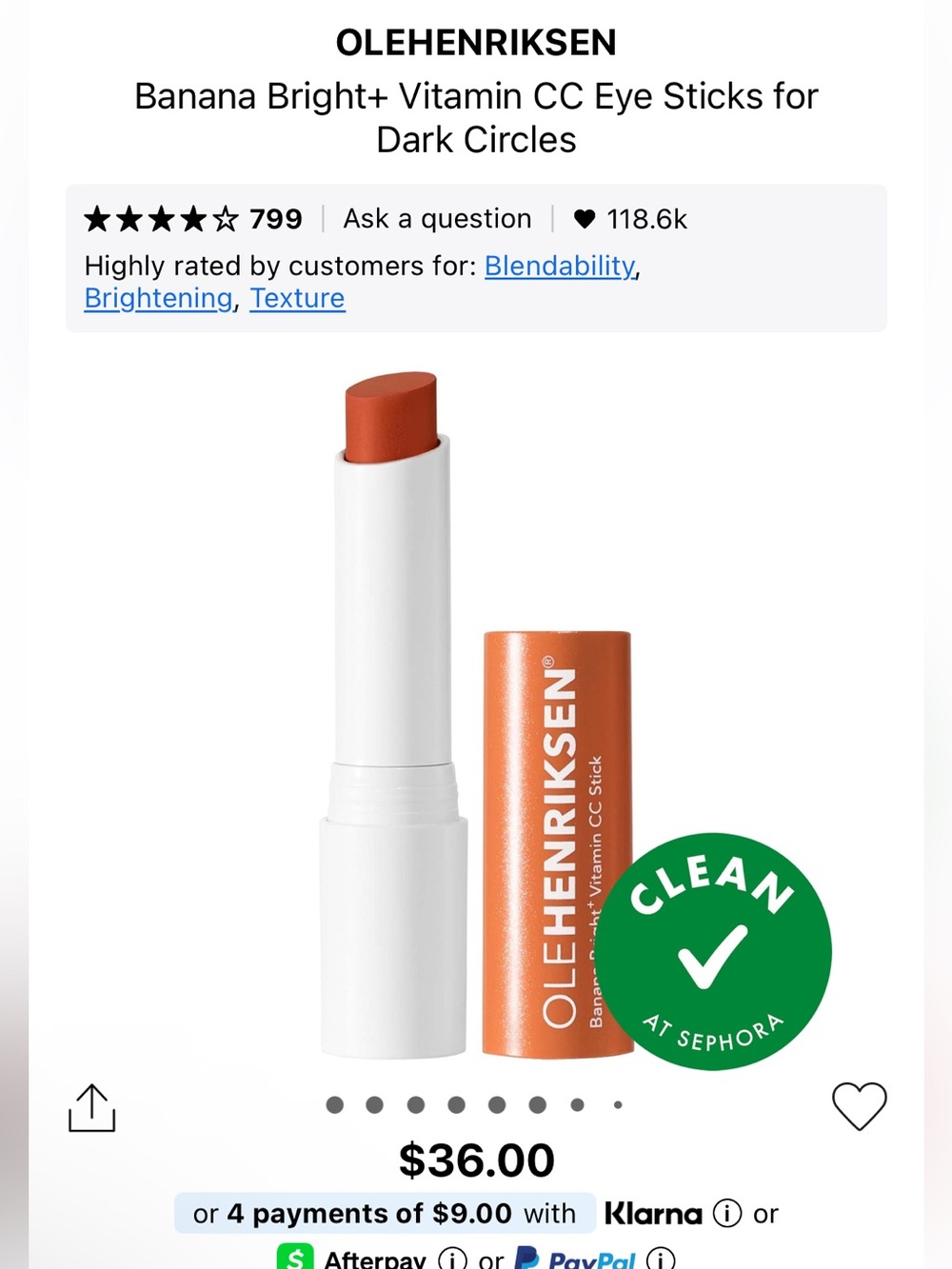 Olehenriksen banana bright vitamin CC stick